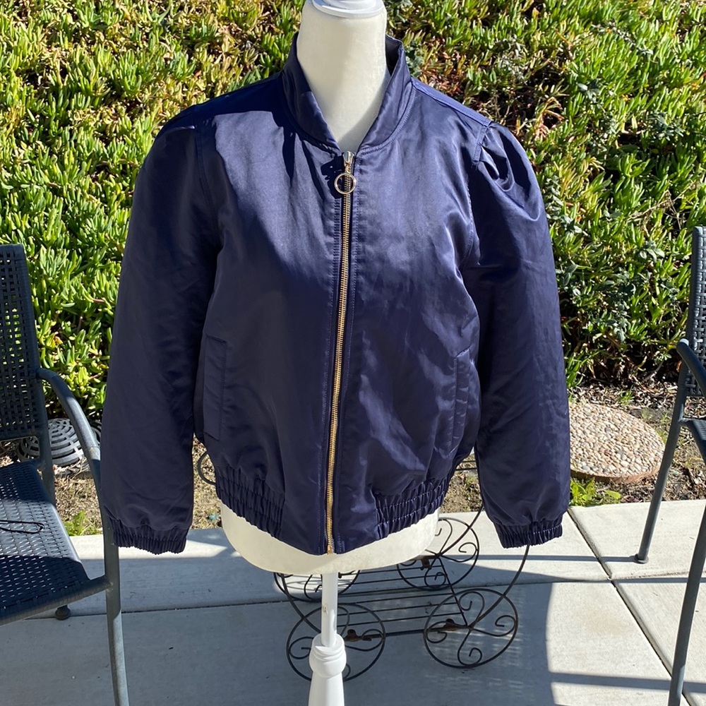 Ann Taylor Deep Blue Varsity Jacket